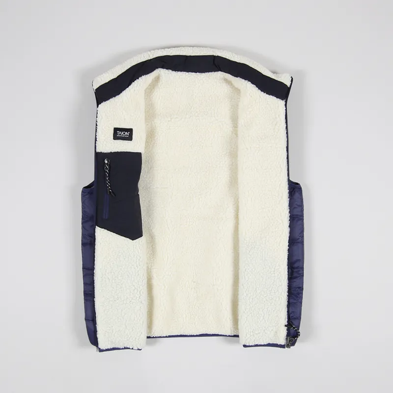 Taion Down x Boa Reversible Vest Navy Ivory-2