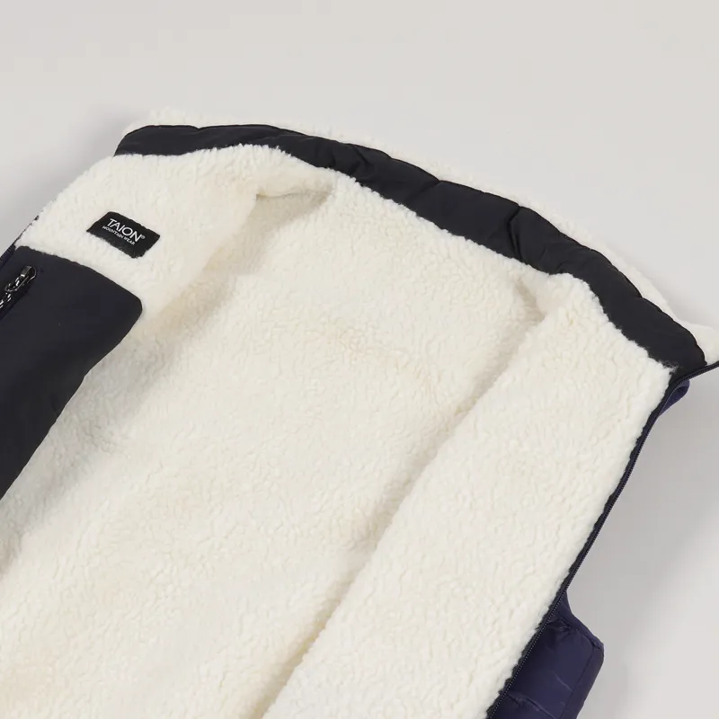 Taion Down x Boa Reversible Vest Navy Ivory-7