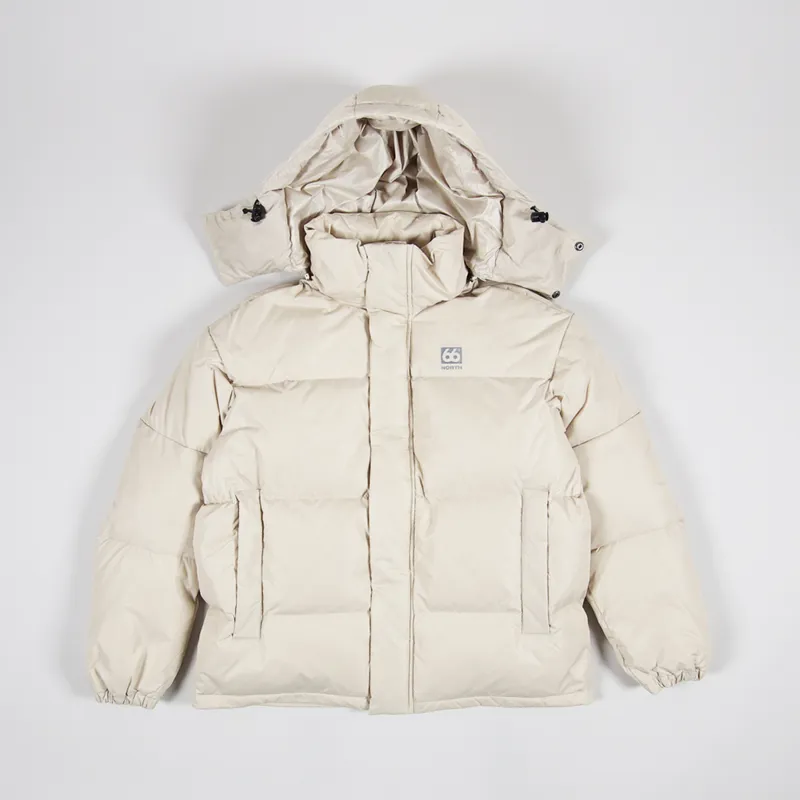 66 North Recycled Dyngja Down Jacket Oatmeal-1