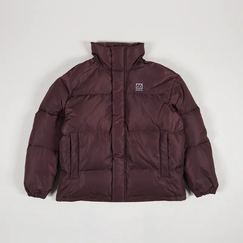 66 North Recycled Dyngja Down Jacket Plum-2