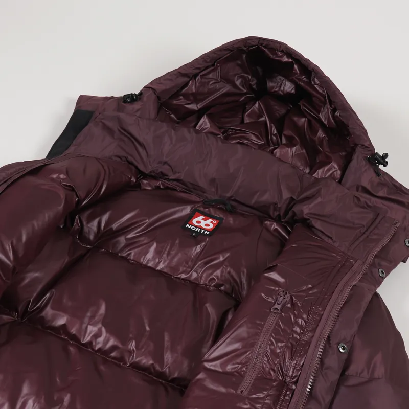 66 North Recycled Dyngja Down Jacket Plum-6