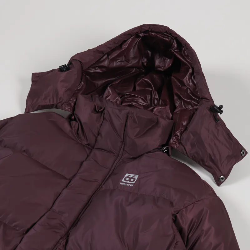 66 North Recycled Dyngja Down Jacket Plum-5