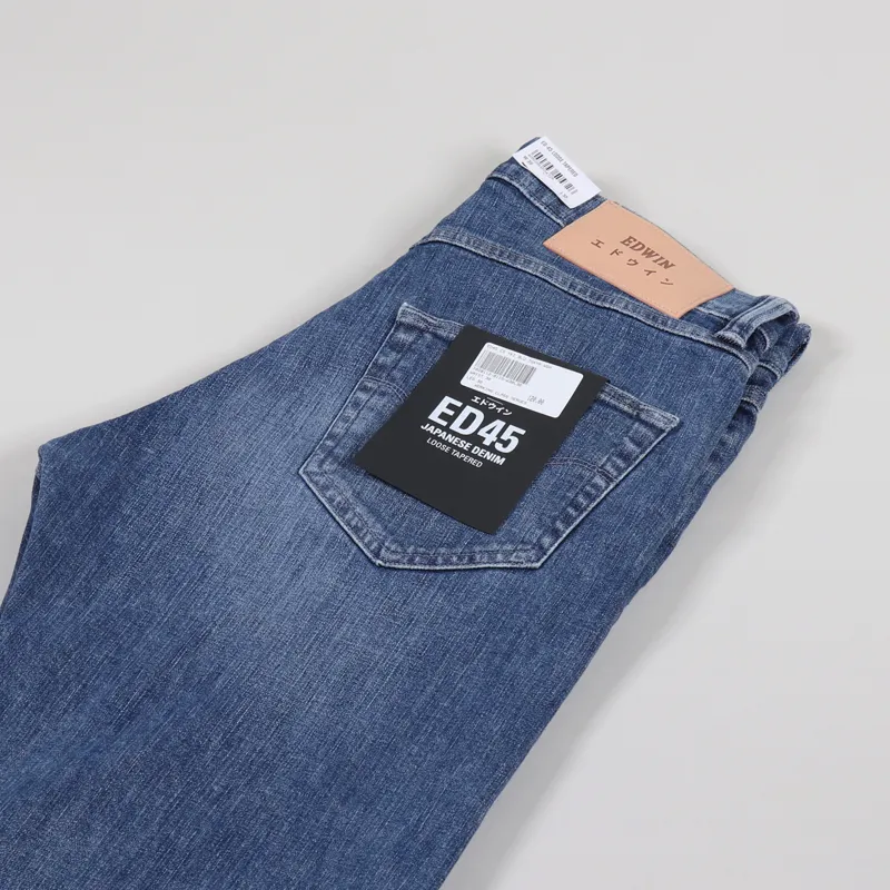 Edwin ED-45 CS Loose Tapered Jeans Blu Tsukiya Wash-3