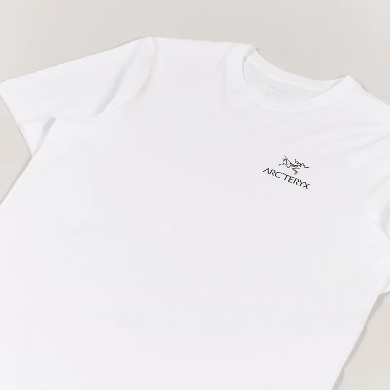 Arcteryx Mens Emblem Chest Logo Short Sleeve Tee T Shirt White