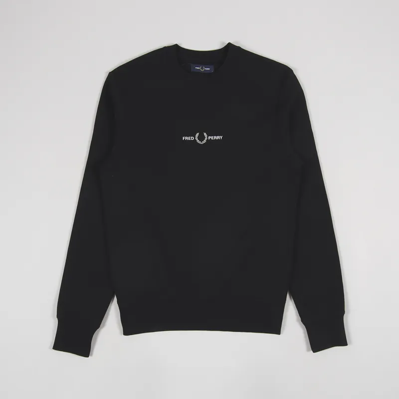 Fred Perry Embroidered Sweatshirt Black