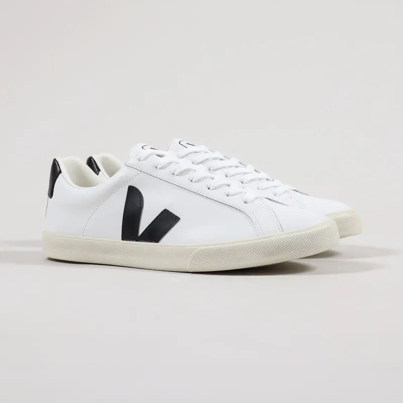 Veja Esplar Logo Leather Shoes Extra White Black