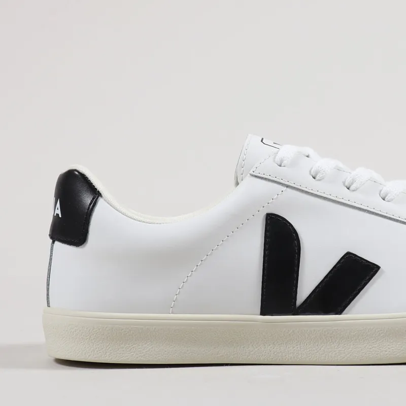 Veja Esplar Logo Leather Shoes Extra White Black-5