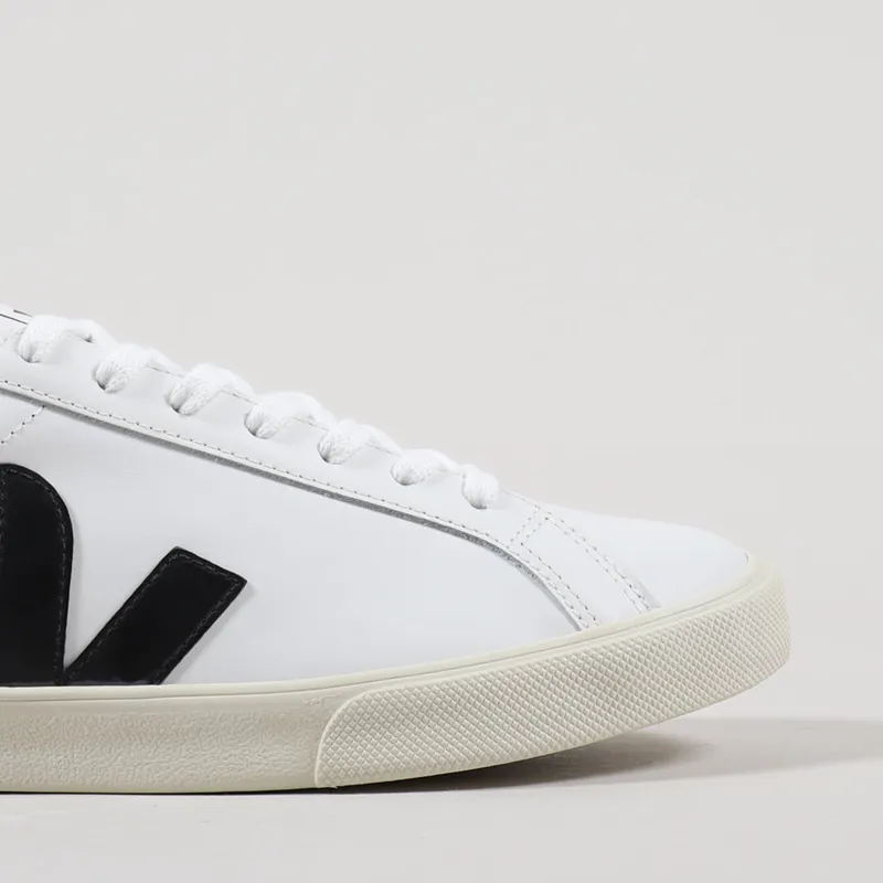 Veja Esplar Logo Leather Shoes Extra White Black-6