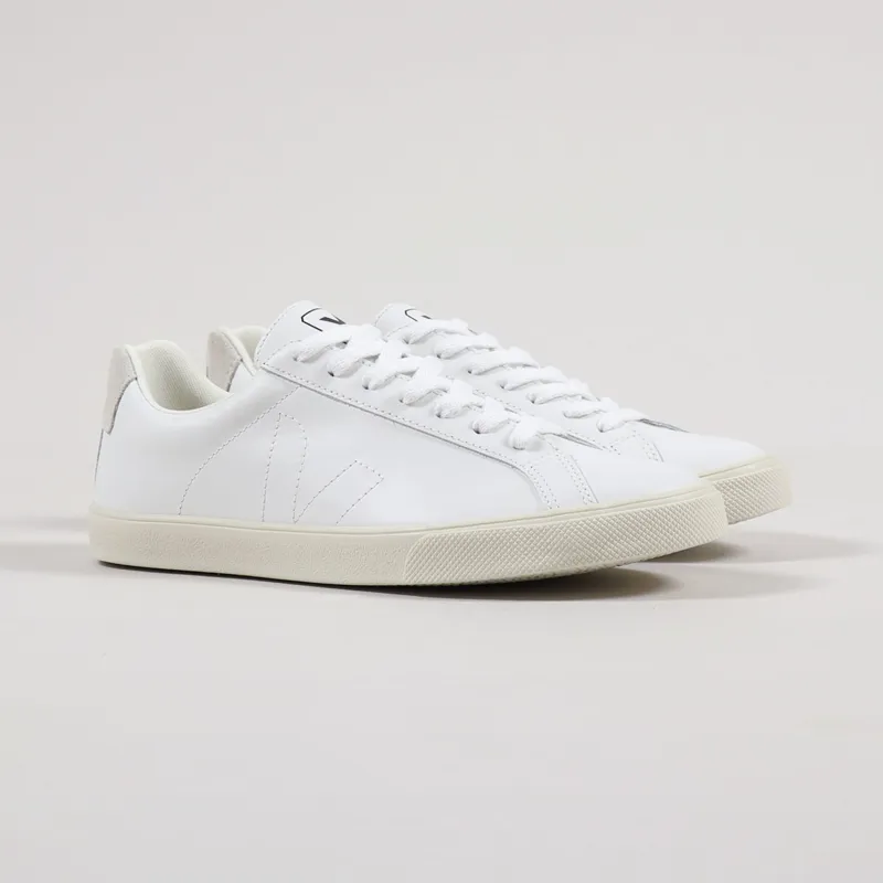 Veja Womens Esplar Leather Shoes Extra White