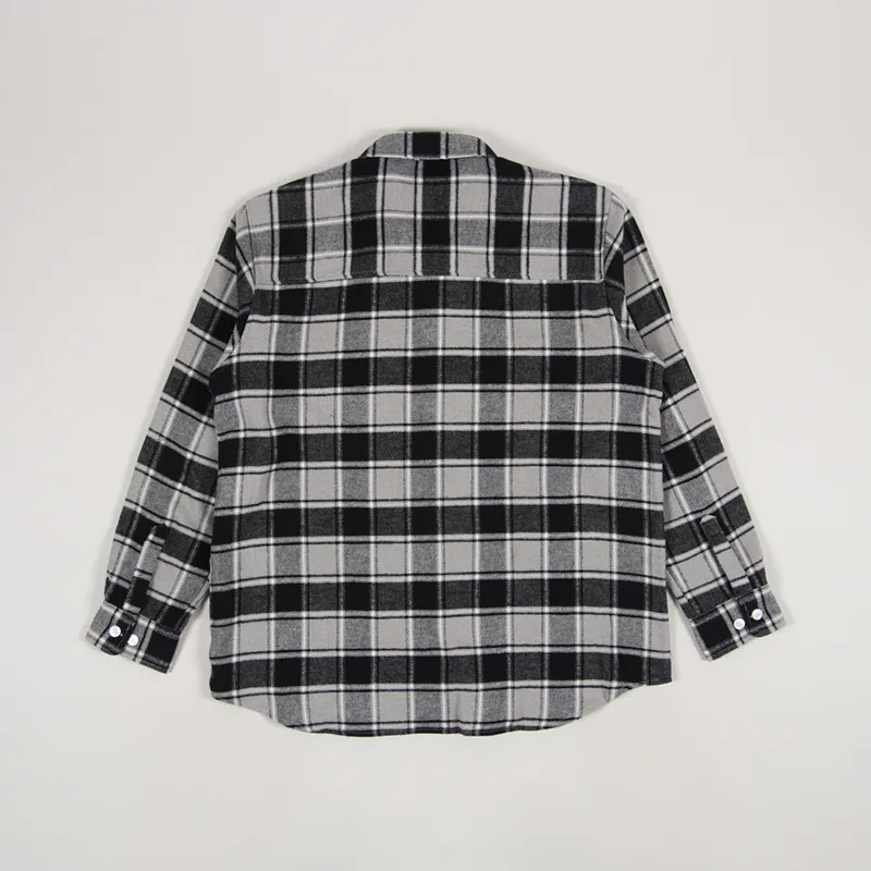 アメリカ通販ファッション Flannel Sleeve Long Mens Co. Skate Polar Check Black Shirt トップス