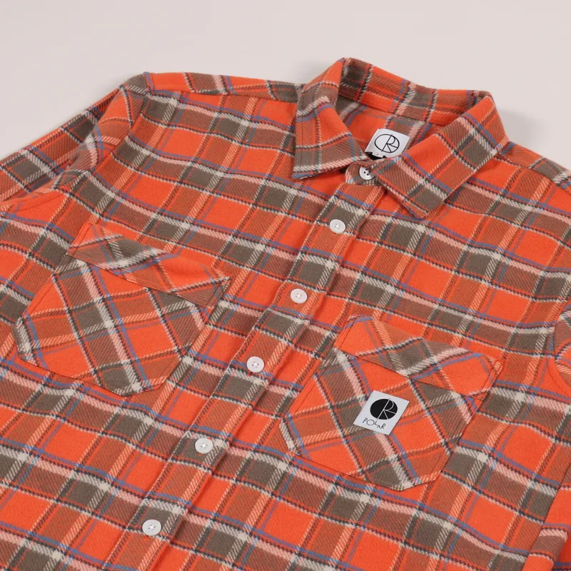 Polar Skate Co. Flannel Shirt Orange-2