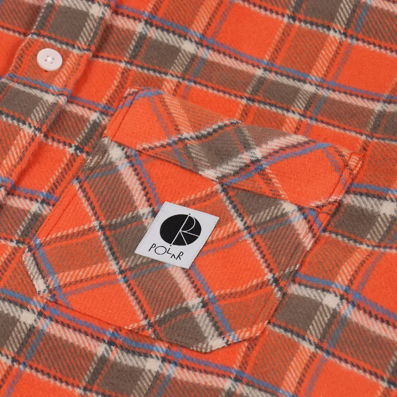 Polar Skate Co. Flannel Shirt Orange-7