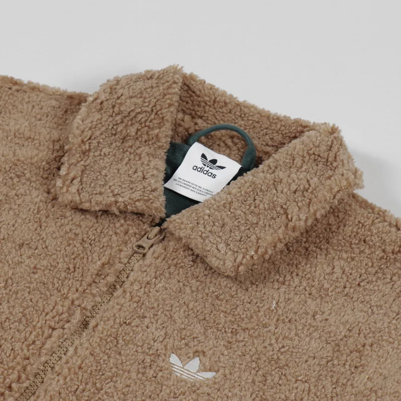 Adidas Skateboarding Fleece Track Top Cardboard Green Aluminium-3