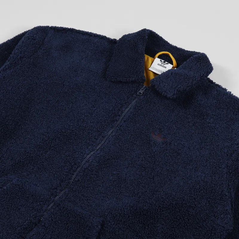 Adidas Skateboarding Fleece Track Top Navy Gold Red-3