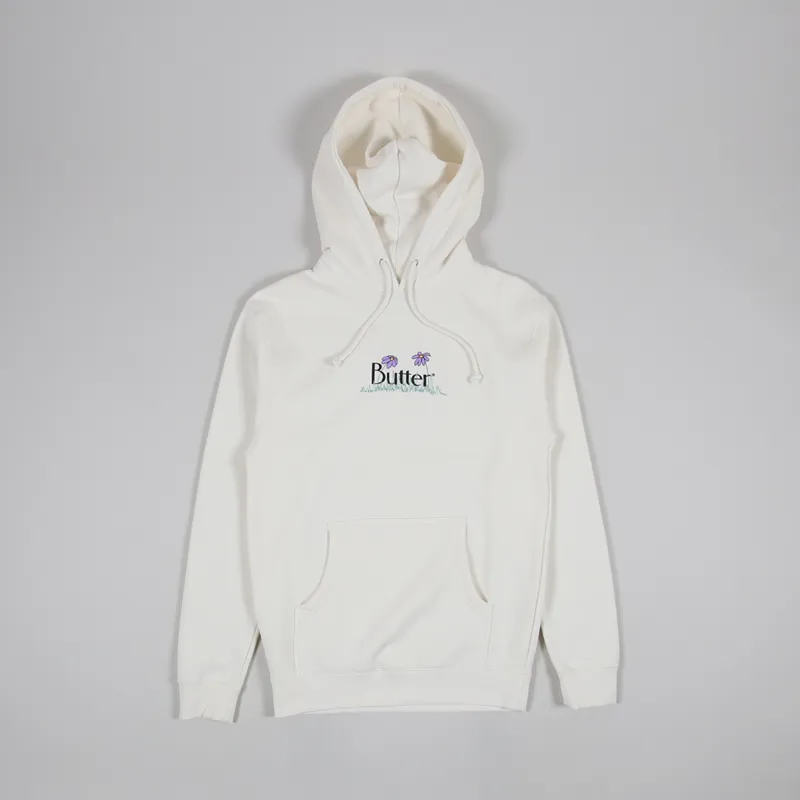 Butter Goods Mens Skate Skateboarding Flowers Graphic Hoodie Bone