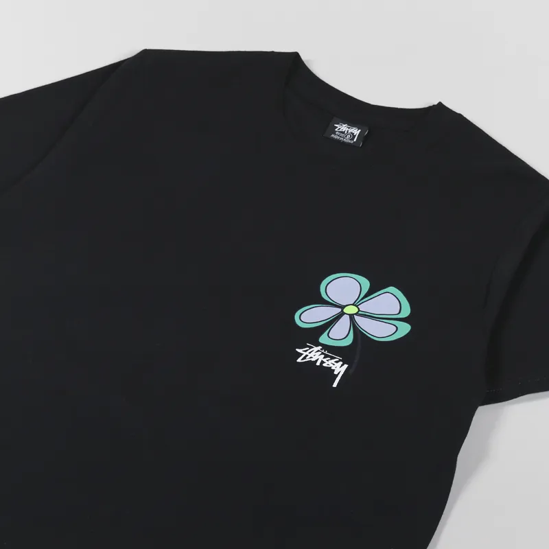 Stussy Flower T Shirt Black-3