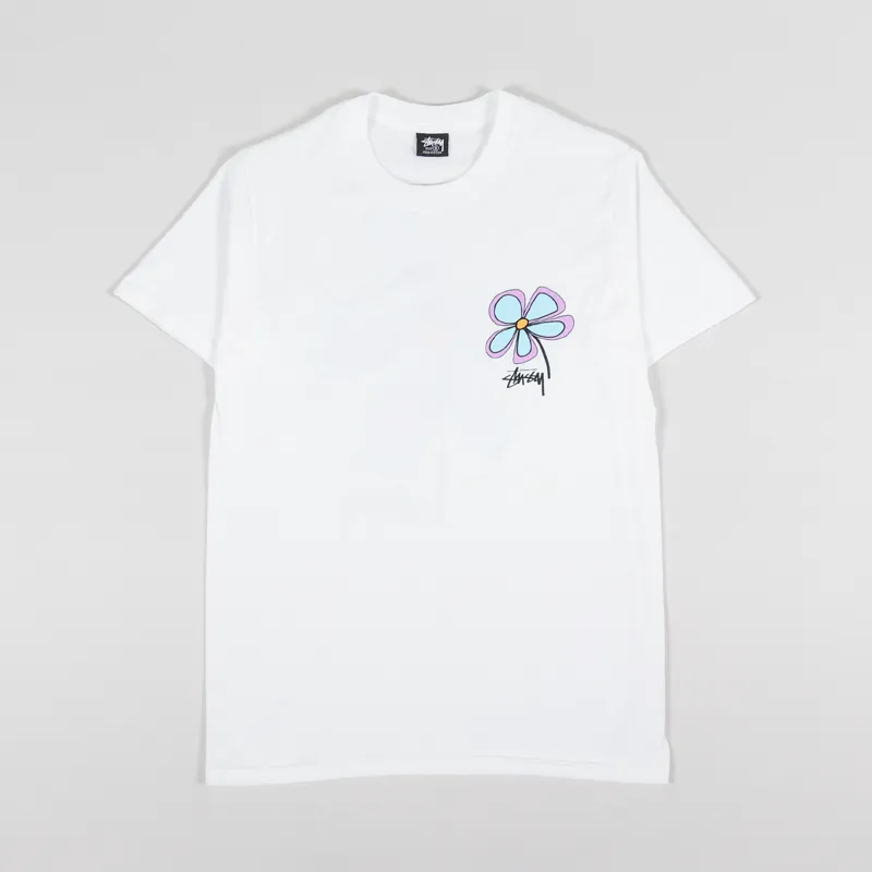 Stussy Flower T Shirt White-1