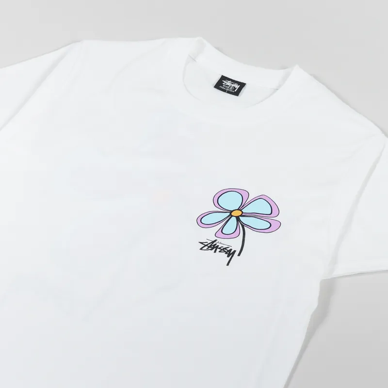 Stussy Flower T Shirt White-3