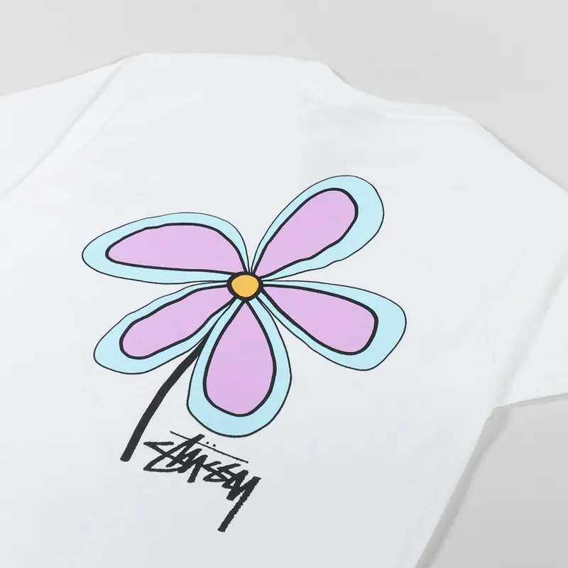Stussy Flower T Shirt White-2