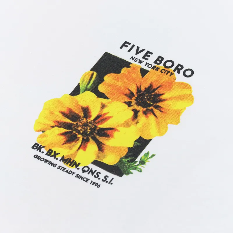 5Boro Yellow Flower T Shirt White-5