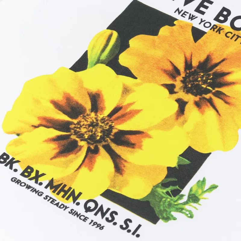 5Boro Yellow Flower T Shirt White-4