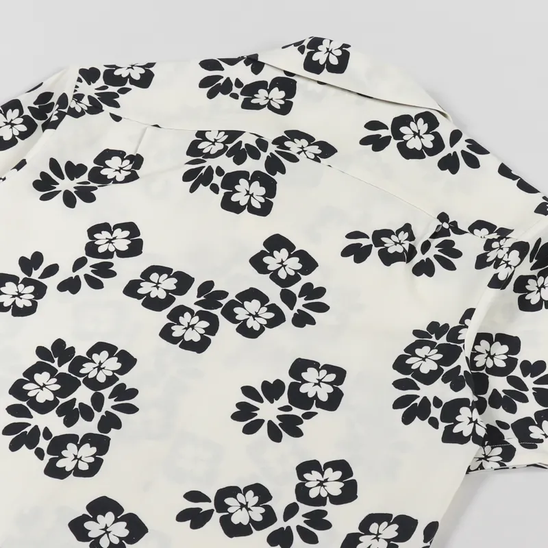 Fred Perry Floral Print Revere Shirt Ecru-2