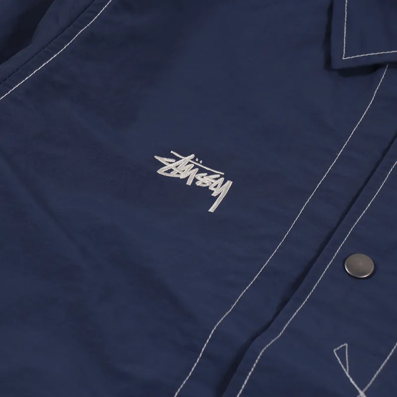 Stussy Mens Lightweight Folsom Coach Jacket Navy Blue