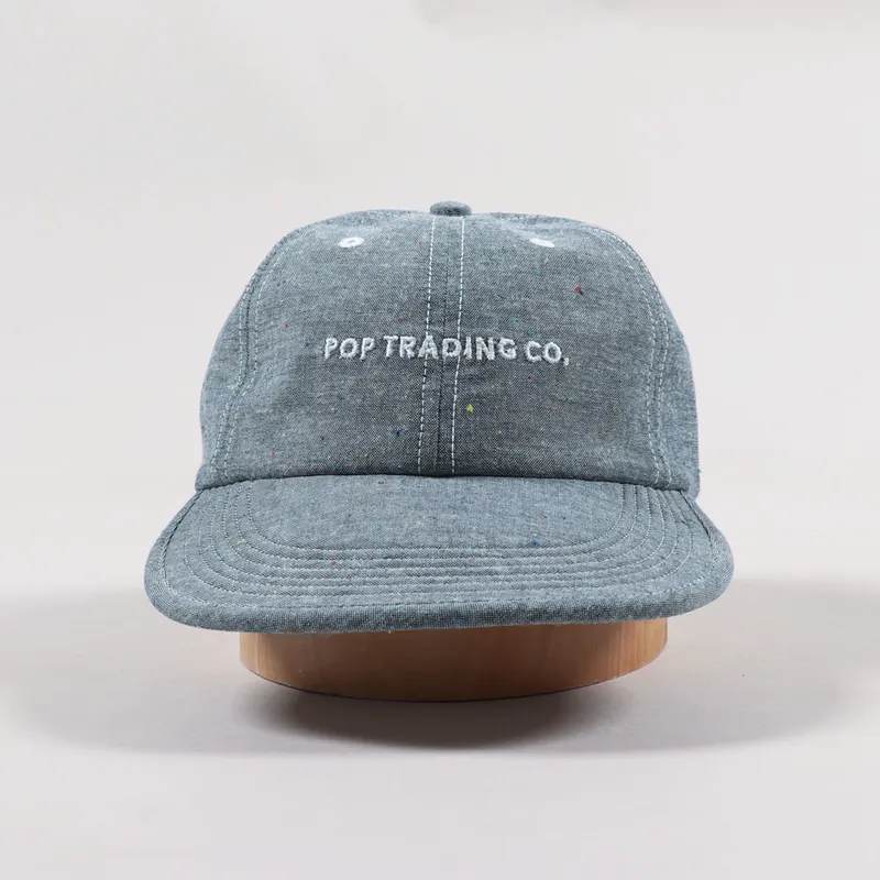 Pop Trading Company Flexfoam Six Panel Hat Blue Chambray-2