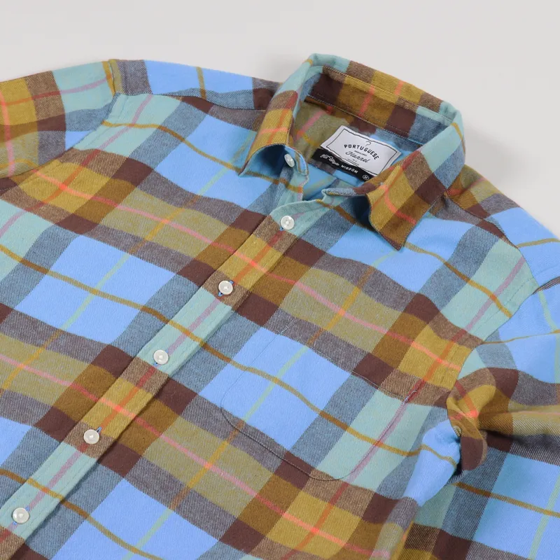 Portuguese Flannel Friendly Check Shirt Blue-2