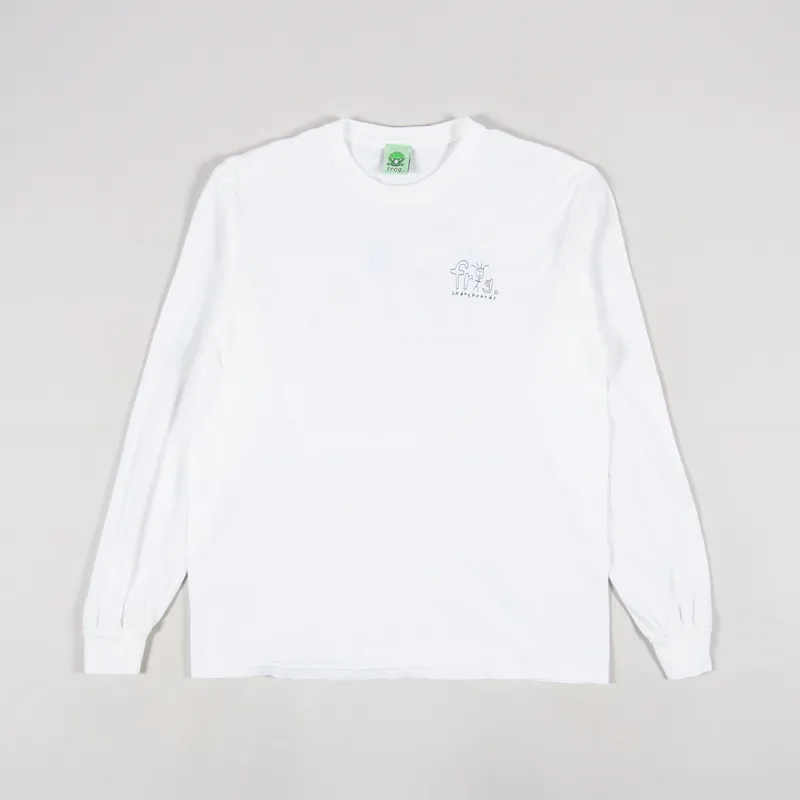 Frog Skateboards Frogman Logo Long Sleeve T Shirt White-1