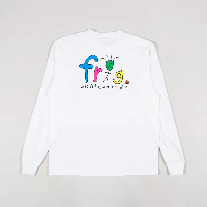 Frog Skateboards Frogman Logo Long Sleeve T Shirt White