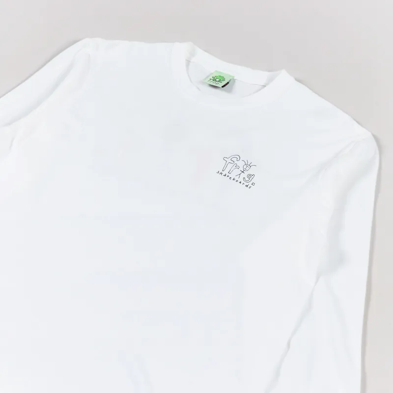 Frog Skateboards Frogman Logo Long Sleeve T Shirt White-3