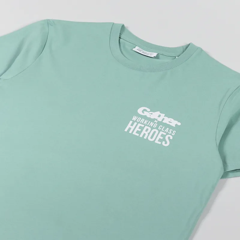 Working Class Heroes x Gather T Shirt Dusty Mint-3
