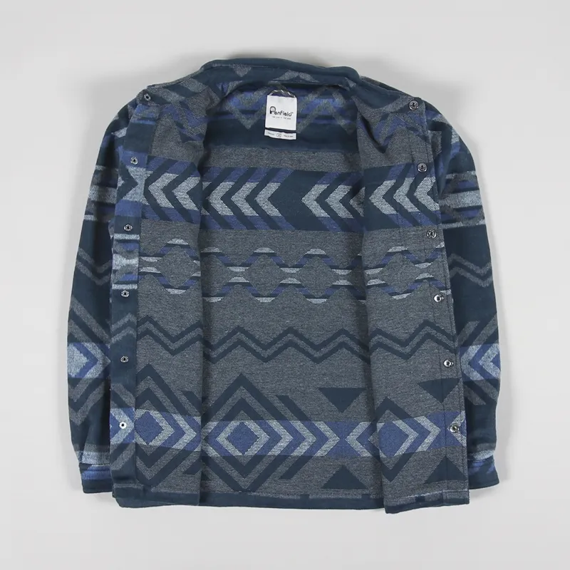 Penfield Geo Brushed Shirt Blue Wing Teal-1