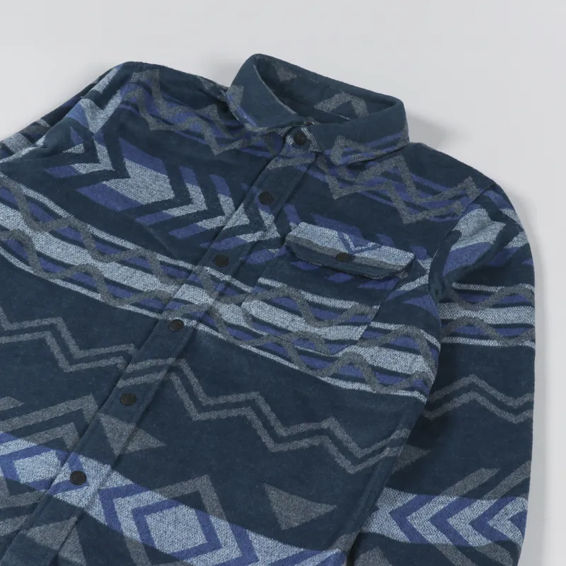 Penfield Geo Brushed Shirt Blue Wing Teal-3