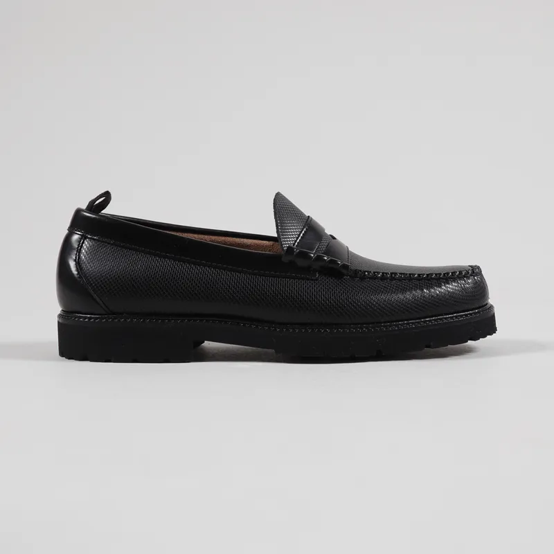 Fred Perry x G.H. Bass Textured Penny Loafer Black-4