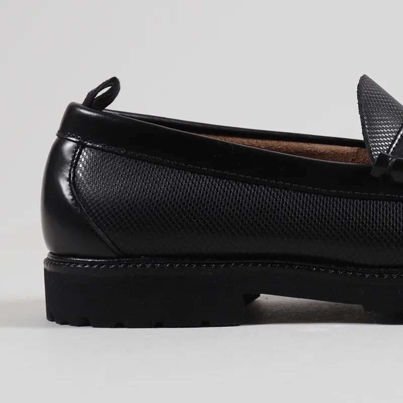 Fred Perry x G.H. Bass And Co Mens Textured Penny Loafer Black