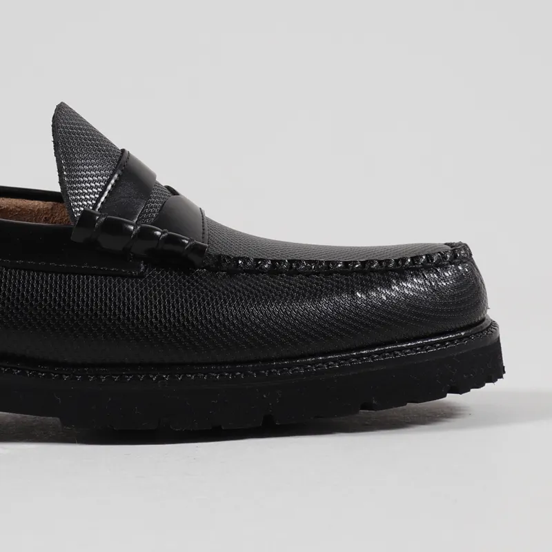 Fred Perry x G.H. Bass Textured Penny Loafer Black-6