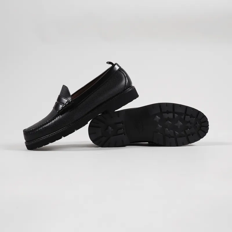 Fred Perry x G.H. Bass And Co Mens Textured Penny Loafer Black