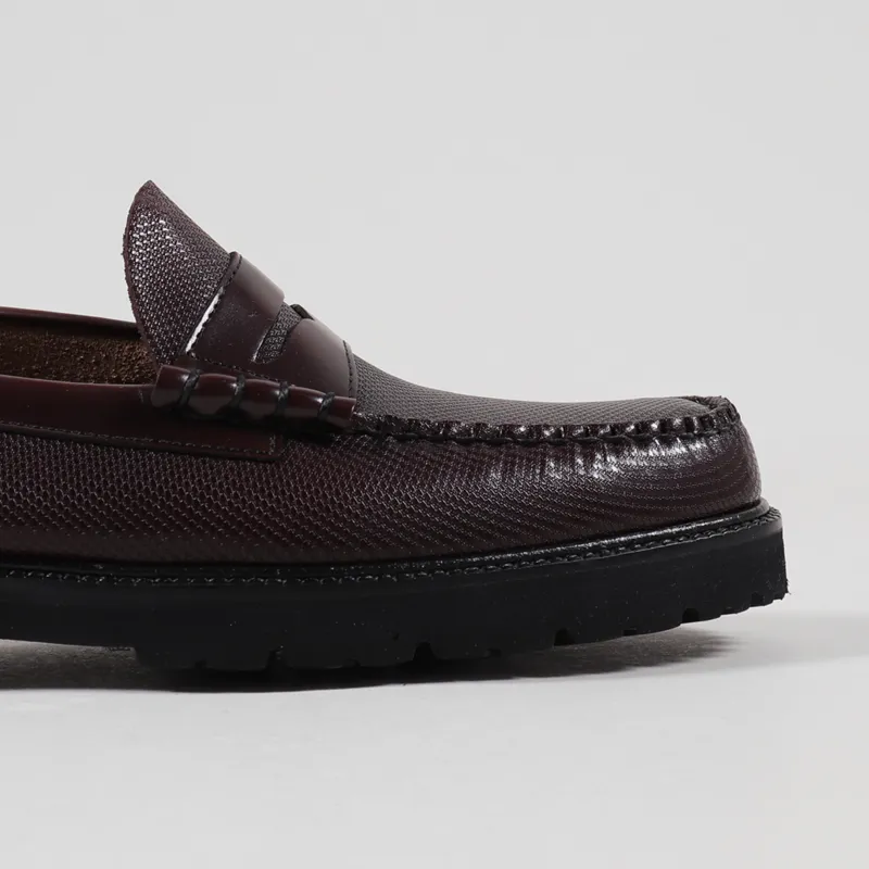Fred Perry x G.H. Bass Textured Penny Loafer Ox Blood-6