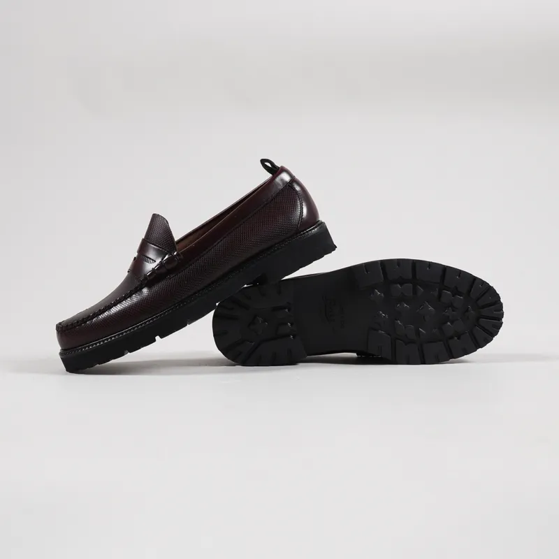 Fred Perry x G.H. Bass Textured Penny Loafer Ox Blood-1