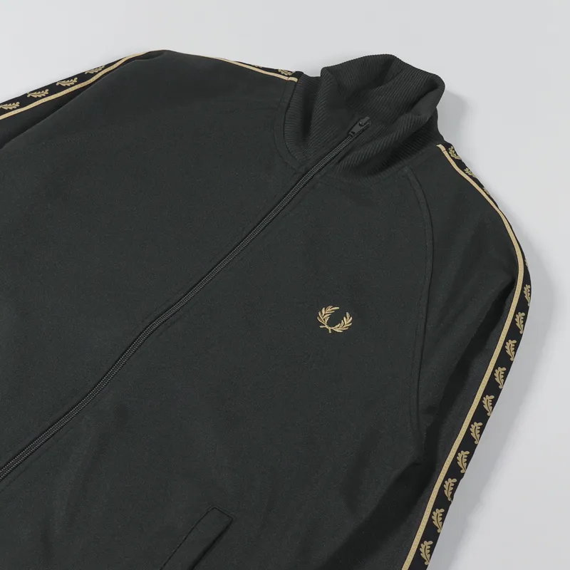 Fred Perry Gold Tape Track Jacket Hunting Green-3