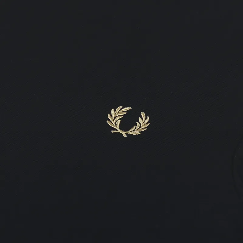 Fred Perry Gold Taped Ringer T Shirt Black-1