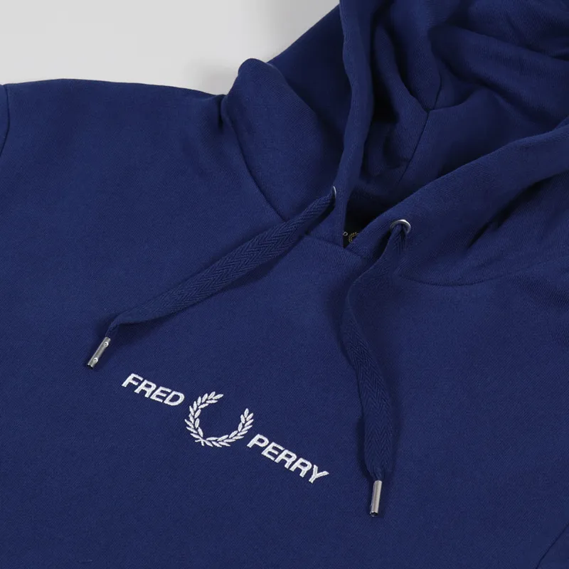 Fred Perry Graphic Hooded Sweat Deep Marine-4
