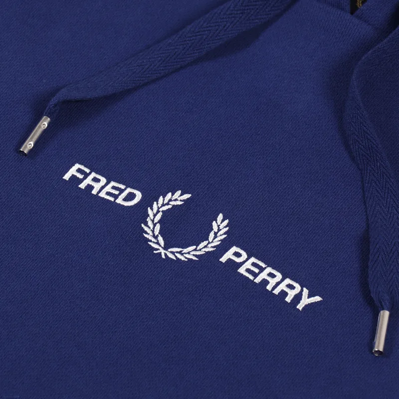 Fred Perry Graphic Hooded Sweat Deep Marine-3