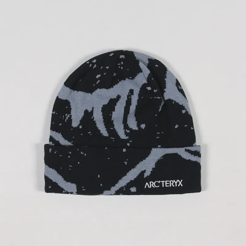 Arc'Teryx Mens Outdoor Grotto Toque Patterned Beanie Hat Black