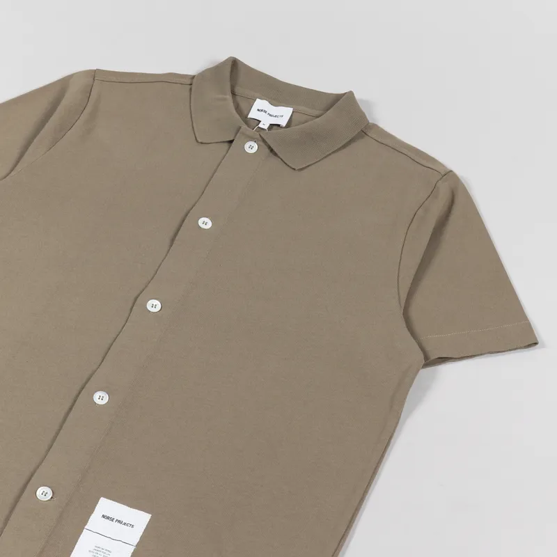 Norse Projects Gustav Heavy Jersey Shirt Tab Series Utility Khaki-1