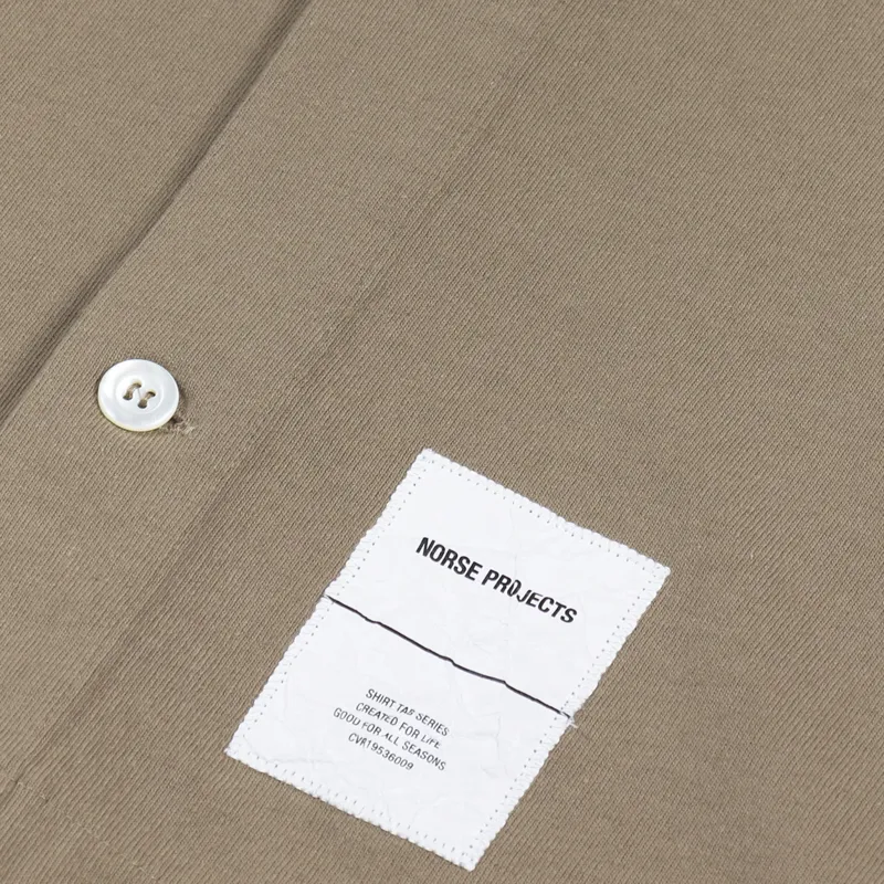 Norse Projects Gustav Heavy Jersey Shirt Tab Series Utility Khaki-2