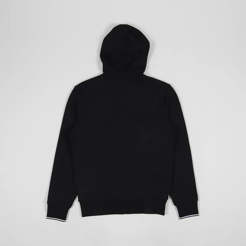 Fred Perry Hooded Zip Through Sweatshirt Black-2
