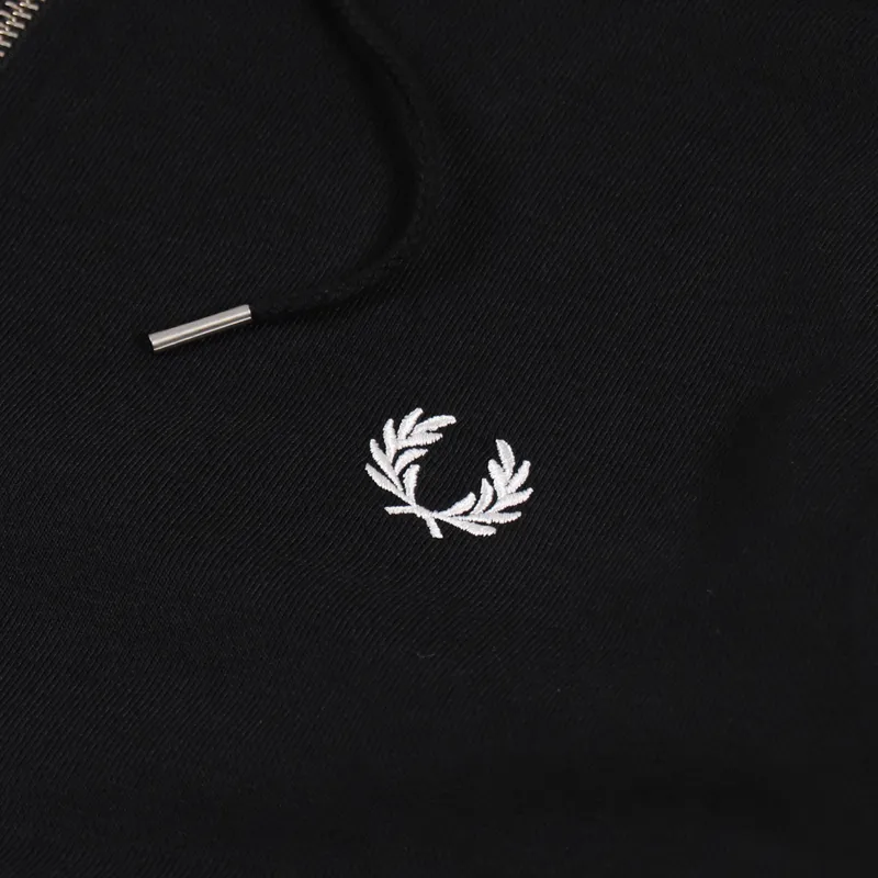 Fred Perry Hooded Zip Through Sweatshirt Black-6